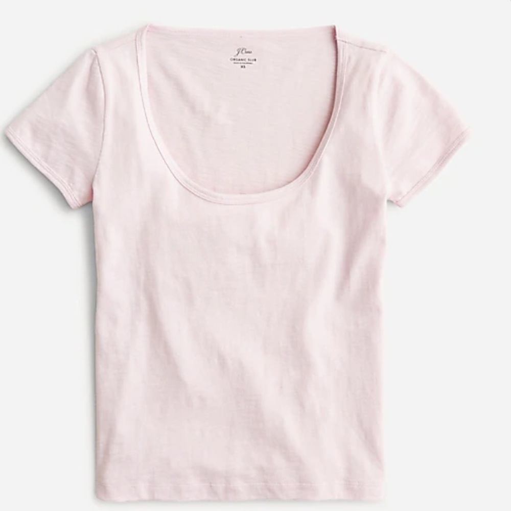 J. Crew NWT '90s Cropped Organic Slub Cotton‎ Scoopneck T-Shirt